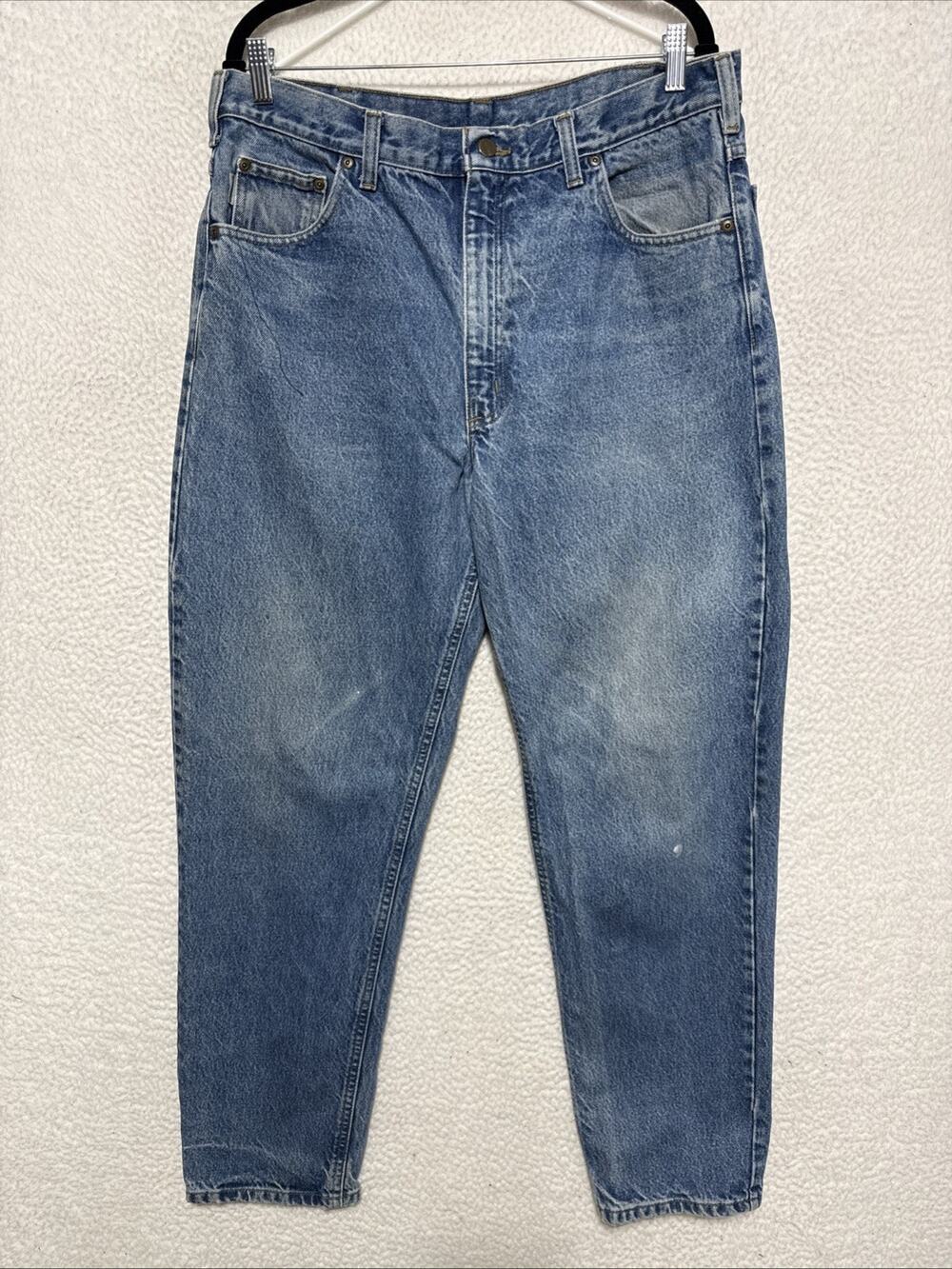 Carhartt B17 DST Jeans Men's 36x30 Darkstone Light Wash Relaxed Fit Work Pants